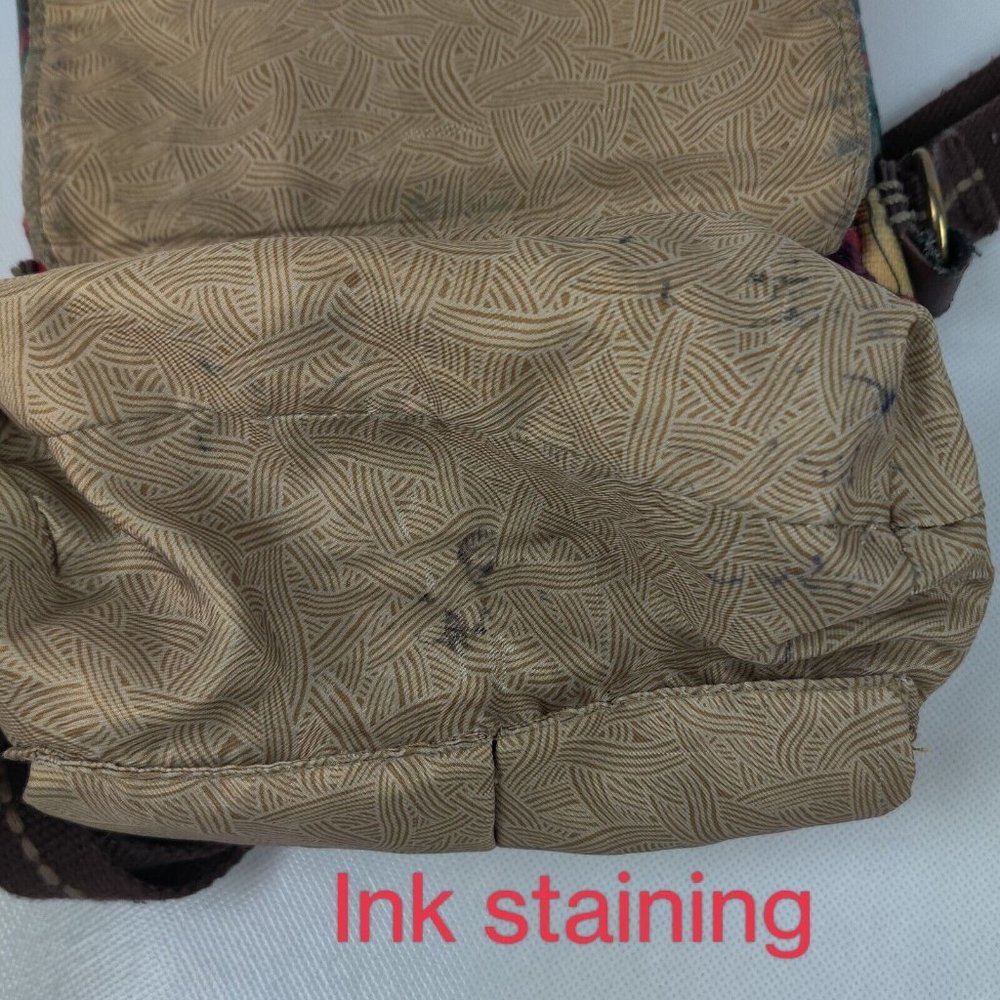 Sakroots Artist Circle Small Crossbody Messenger Purse Coated Canvas Floral Boho - Picture 10 of 11